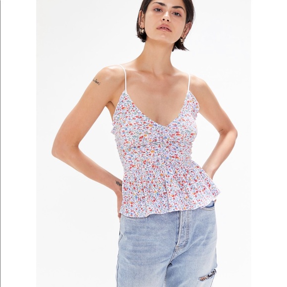 Urban Outfitters Tops - Urban Outfitters Ella Ruched Peplum Cami NWT Small